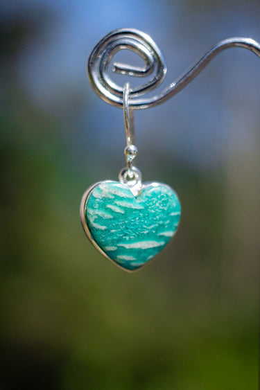 Amazonite Heart Earrings